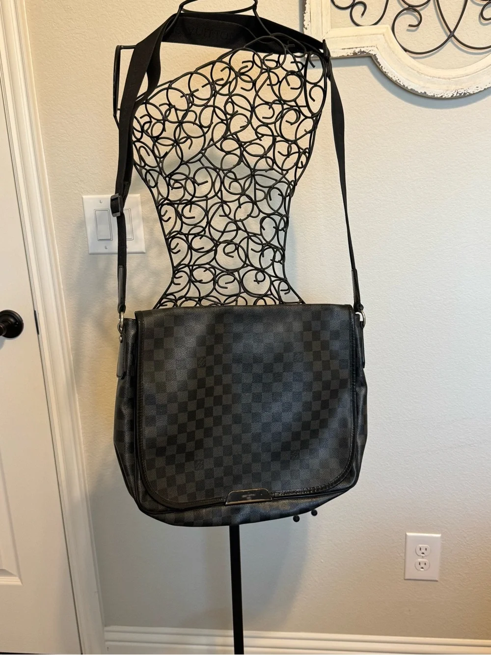 Louis Vuitton Ebene Graphite Messenger Bag with Certificate of Authenticity